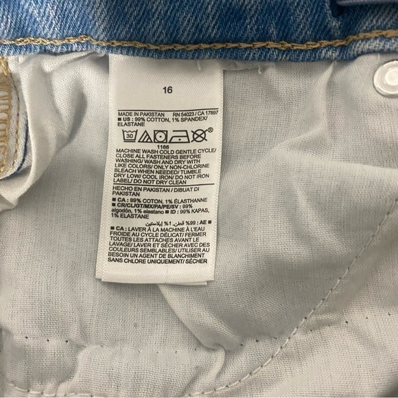 Old Navy Girls High Rise O G Straight Adjustable Waist Button Fly Size 16 - Picture 5 of 5